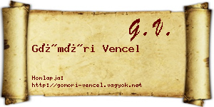 Gömöri Vencel névjegykártya